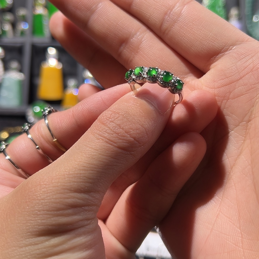 李***桐翡翠银S925镶嵌戒指戒指