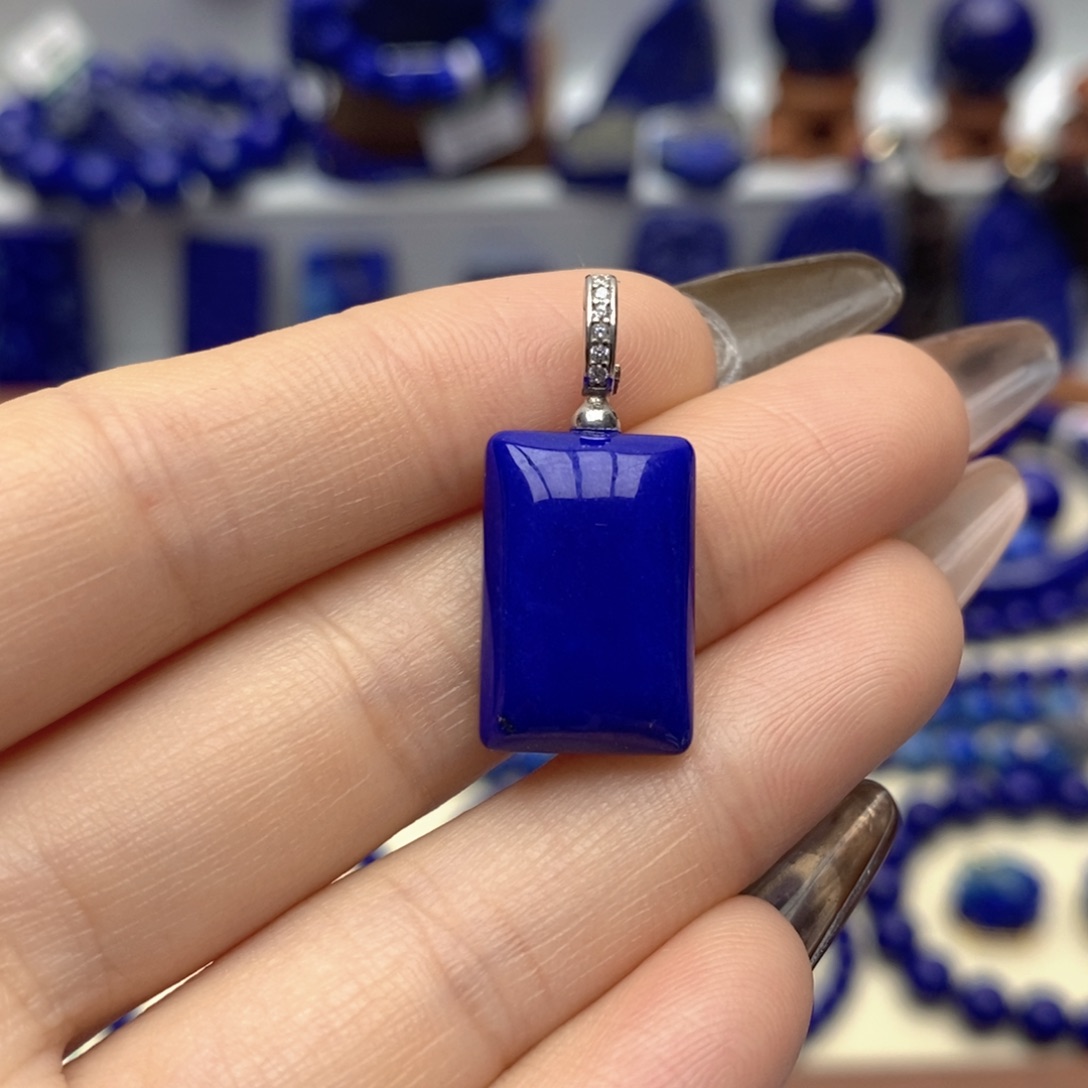 青金石银S925镶嵌颈饰