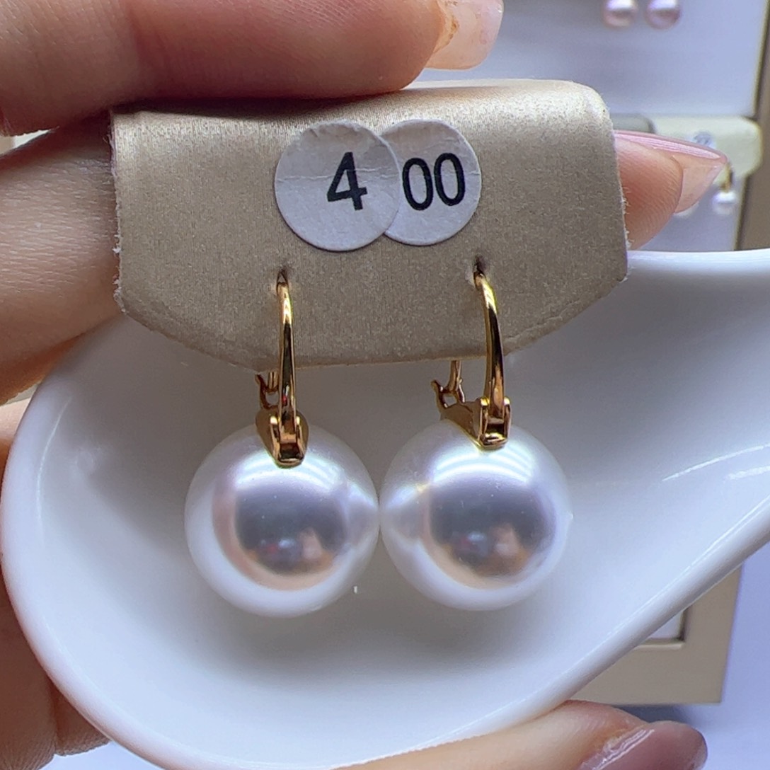淡水珍珠耳饰银S925镶嵌