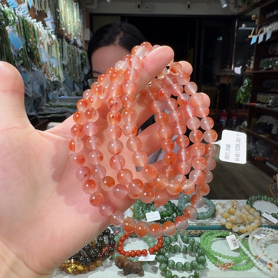 南红玛瑙未镶嵌手链8.8卡