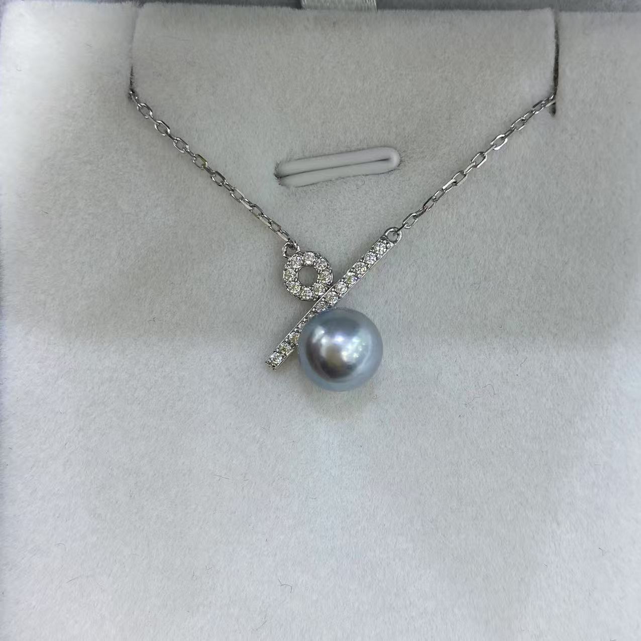 天然海水真多麻色百分号吊坠S925银