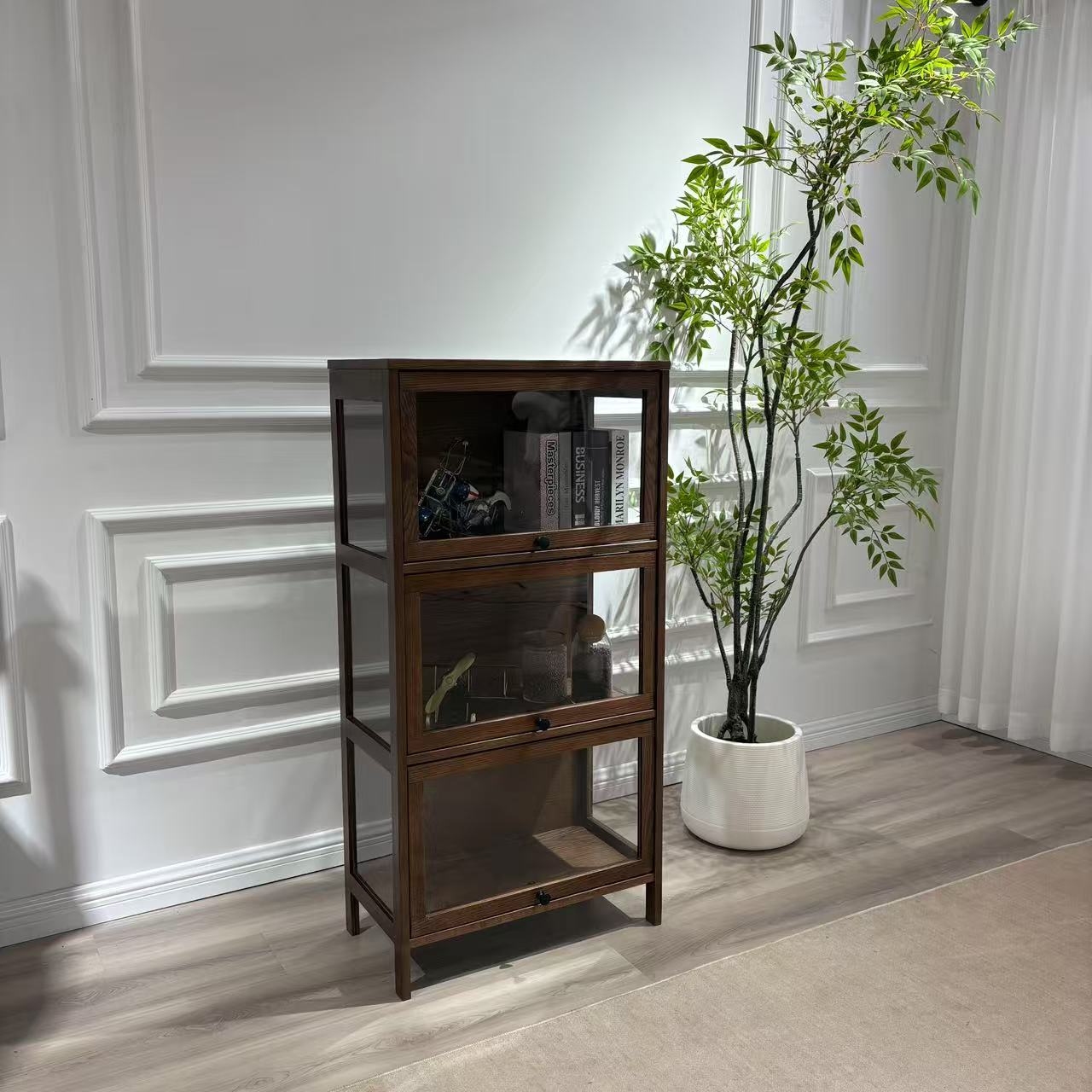 K016进口北美红橡木餐边柜中式家用客厅