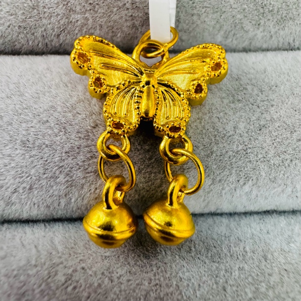 【北北专享】足金999饰品 蝴蝶铃铛吊坠 0.51 GP