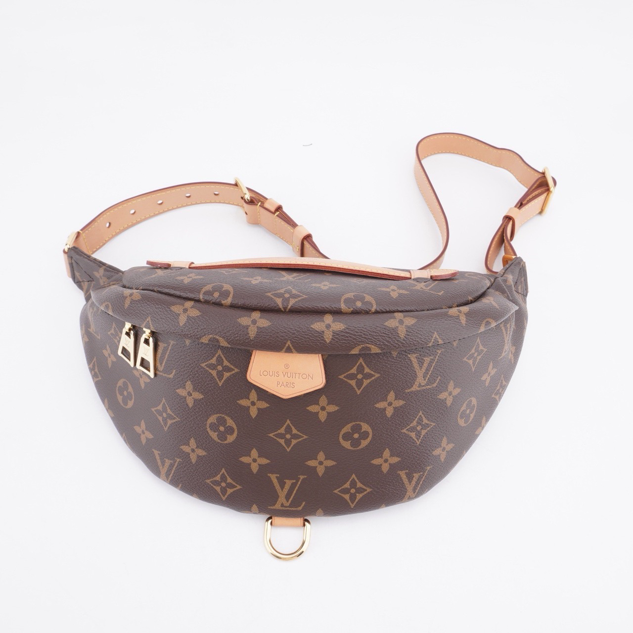 99新 LouisVuitton/路易威登 99 新LV Bumbag经典棕老花胸包 F961