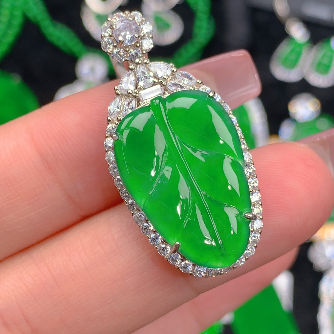 翡翠吊坠(不含链)银S925镶嵌