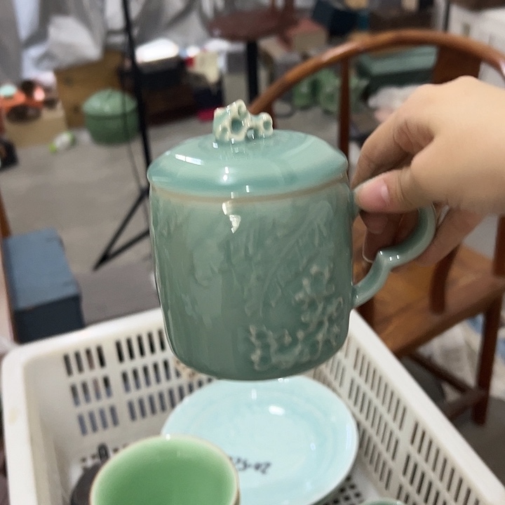 龙泉云间青瓷小米茶器