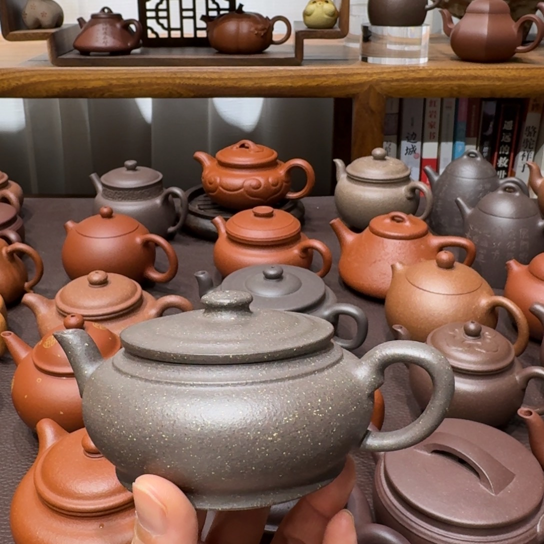 醉***风紫砂茶壶天青月影微瑕165cc