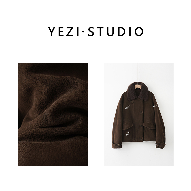 叶子定制【臻子摩卡】优质绒面皮原料羊皮反绒鹅绒服24491602-12/18