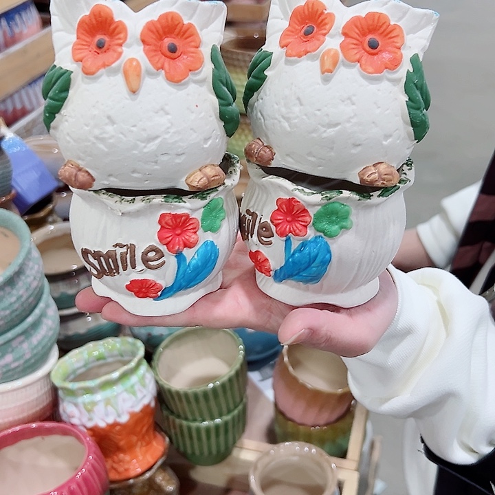 有孔.凑满10元发货多肉陶瓷花盆！