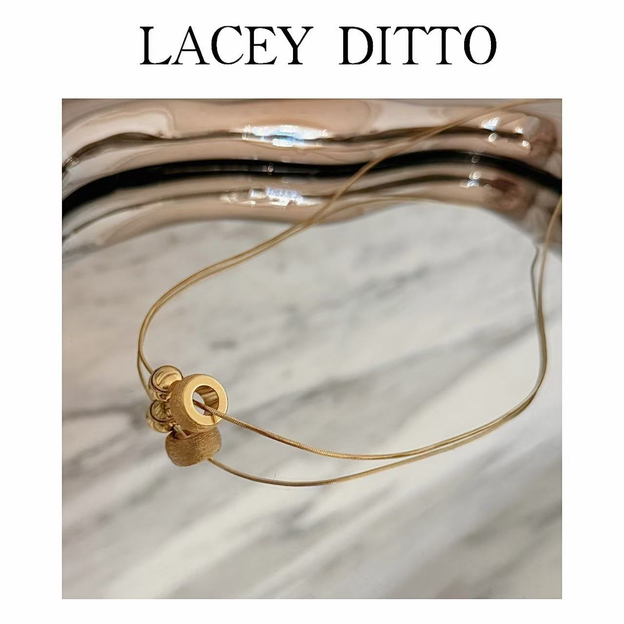 铜合金项链 LaceyDitto 2025 9/20 金色小众轻奢拉丝简约锁骨链