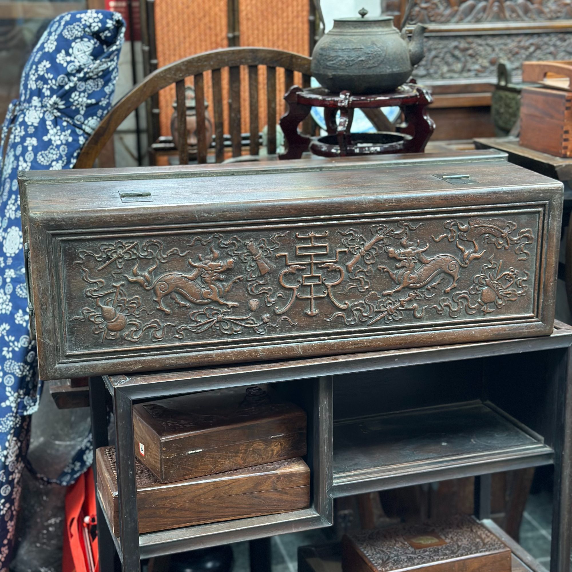 大号 浮雕 书画箱  收藏  老物 