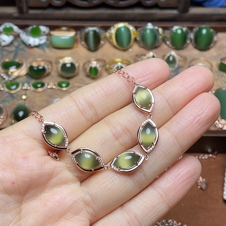 和田玉（碧玉）银S925镶嵌吊坠(赠链)