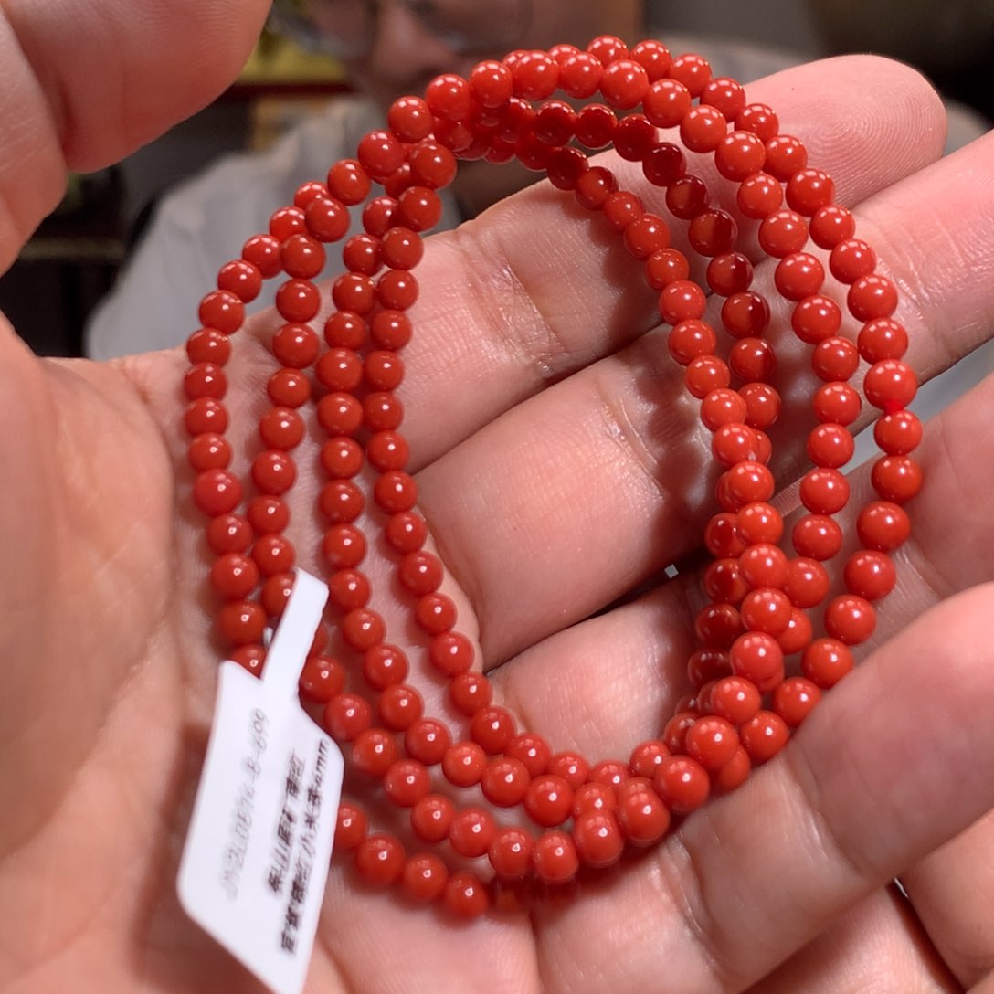 南红玛瑙多圈未镶嵌官坡锦红4mm