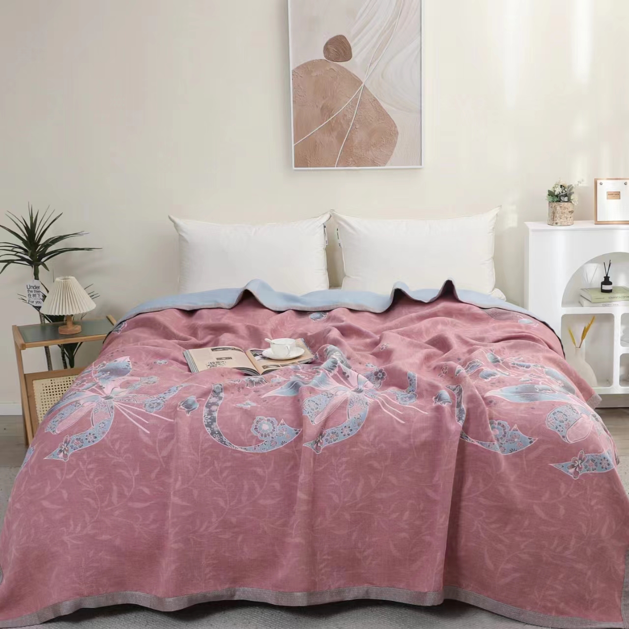 XDONGY（冬云家纺）高端230*250私人定制轻奢 蝶韵 理疗毯床盖