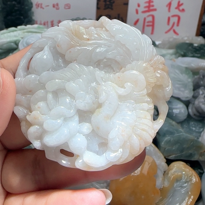 翡翠未镶嵌颈饰保真天然A货翡翠