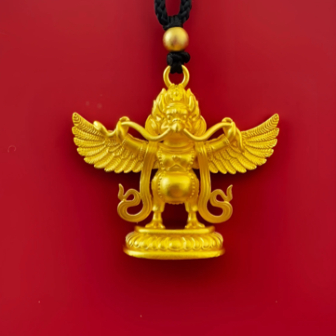 铜合金吊坠 金翅大鹏鸟吊坠双面精雕雕刻手工时尚大气男士