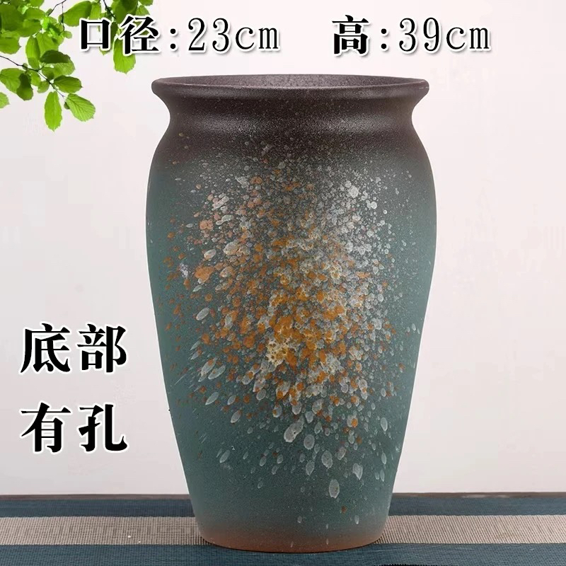 透气粗陶大口径悬崖多肉高筒花盆家用阳台绿植盆栽盆