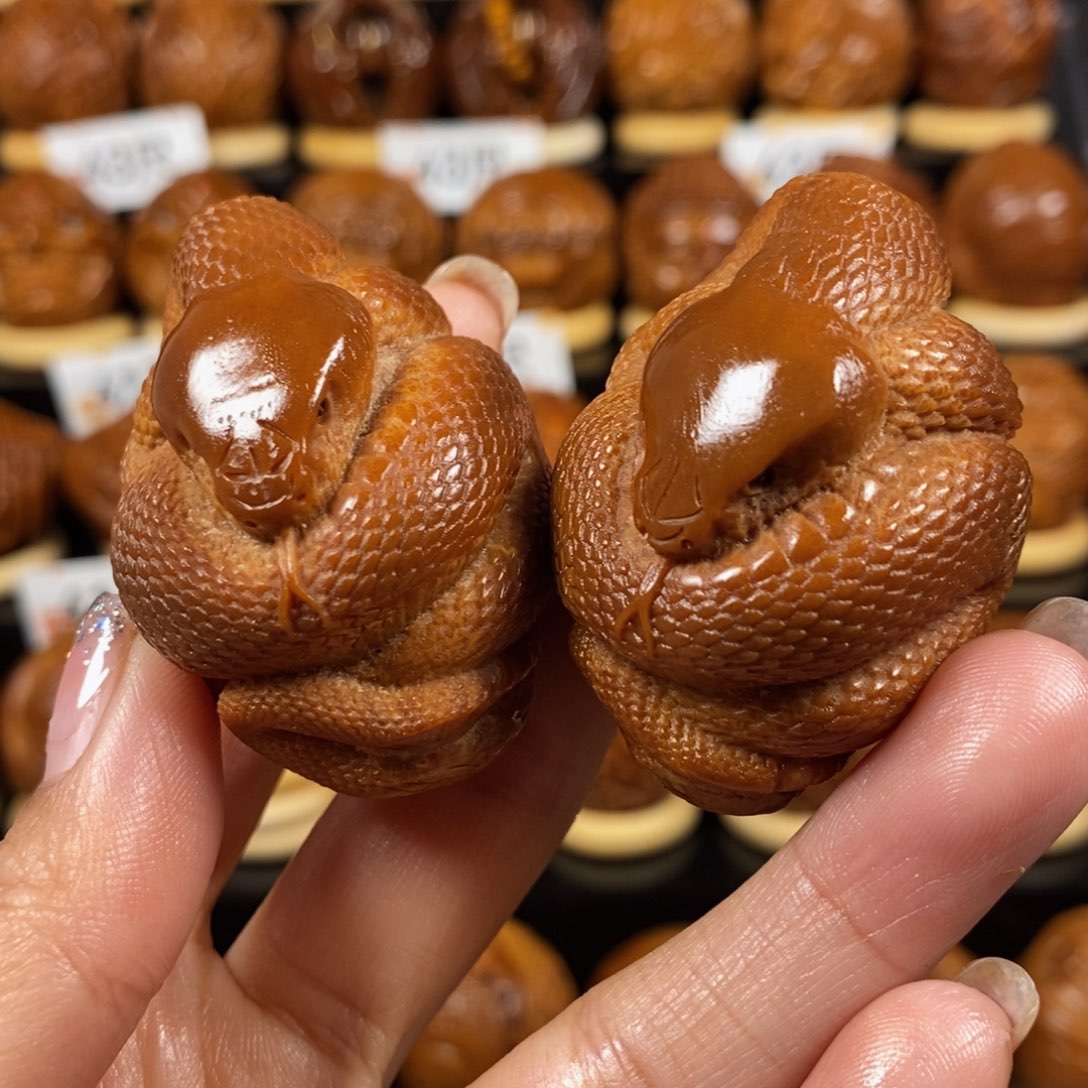 橄榄核吊坠蛇通尺一对004