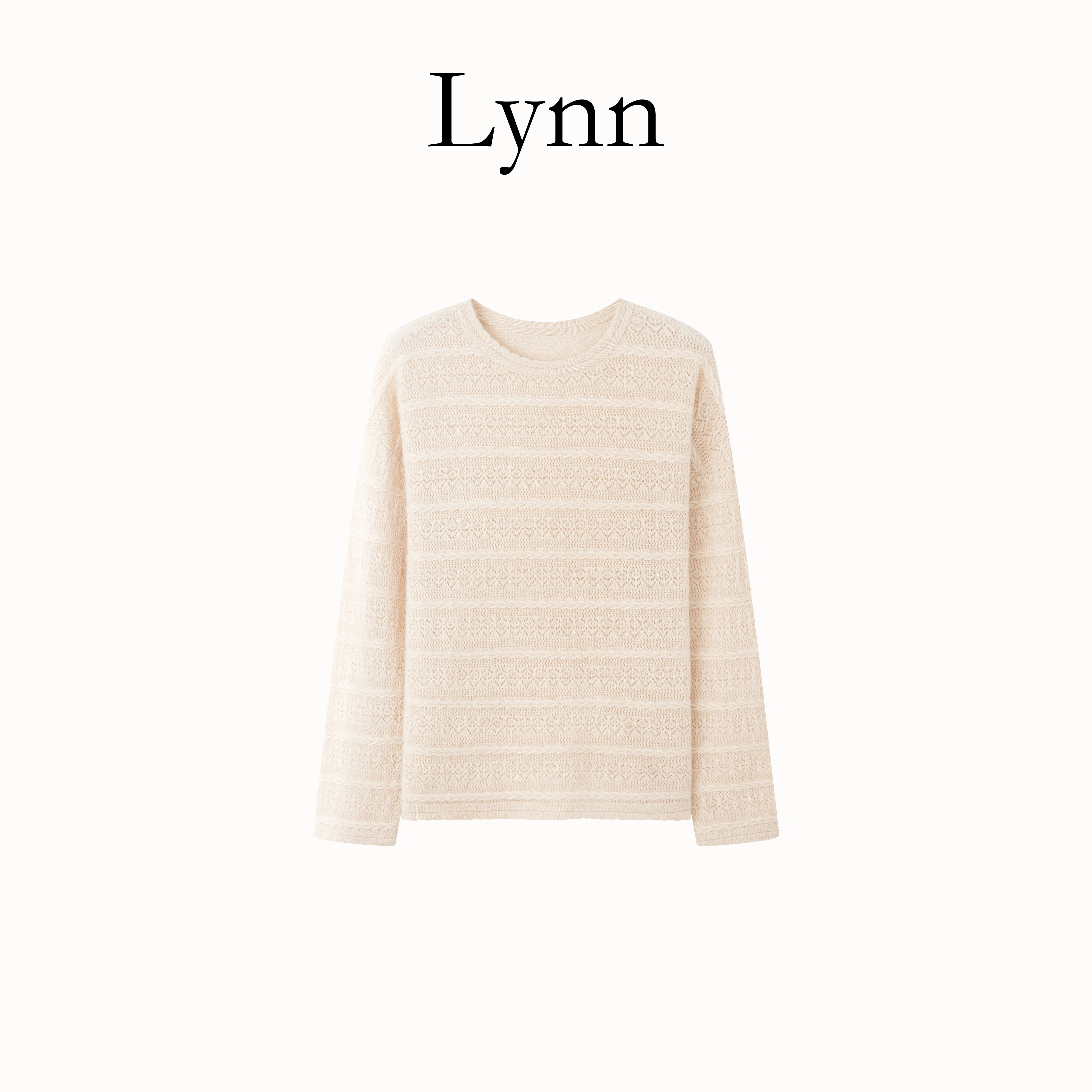 NINGLYNN STUDIO【雾纱】法式温柔镂空钩花针织衫毛衣上衣 361113
