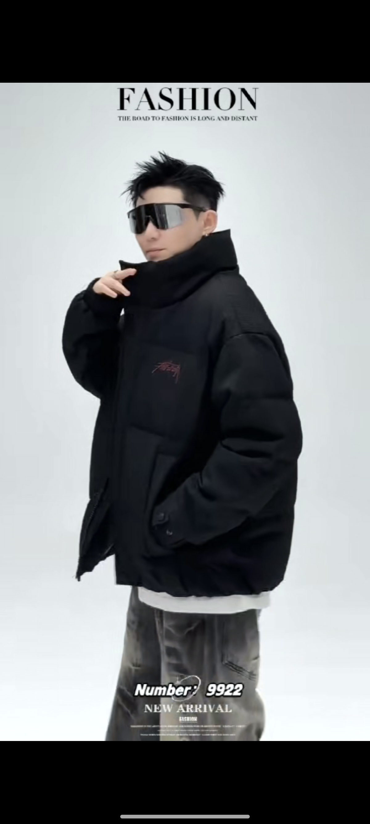 正方体9922美式潮牌立领羽绒服男宽松百搭秋冬季百搭羽绒服