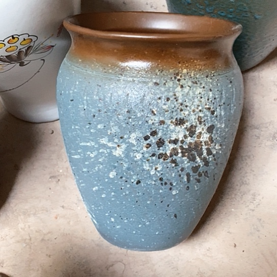 紫砂花盆口20高度28蓝泼墨