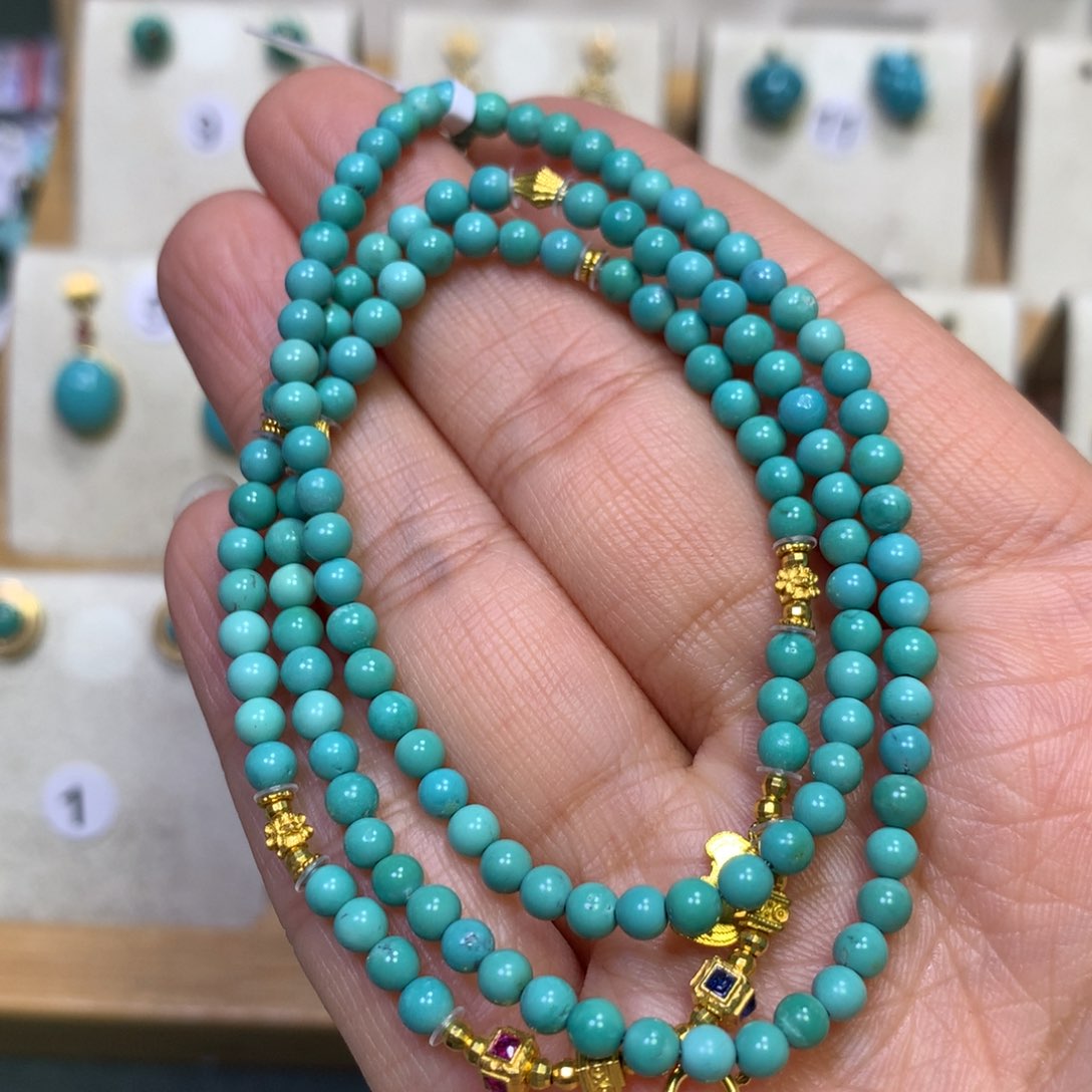 绿松石万能链18K金镶嵌