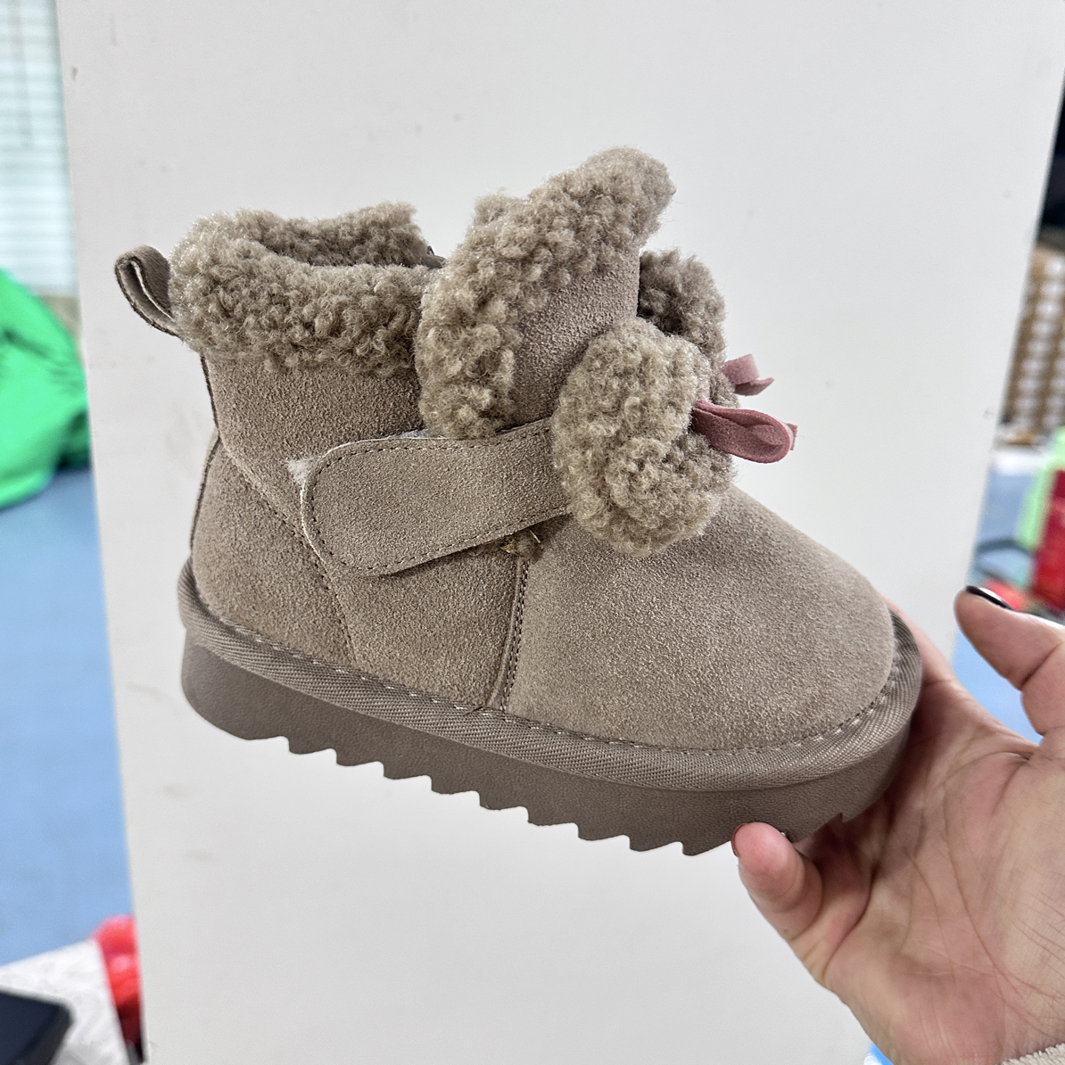 UUS女童雪地靴冬季新款加绒加厚保暖棉鞋女孩软底短靴
