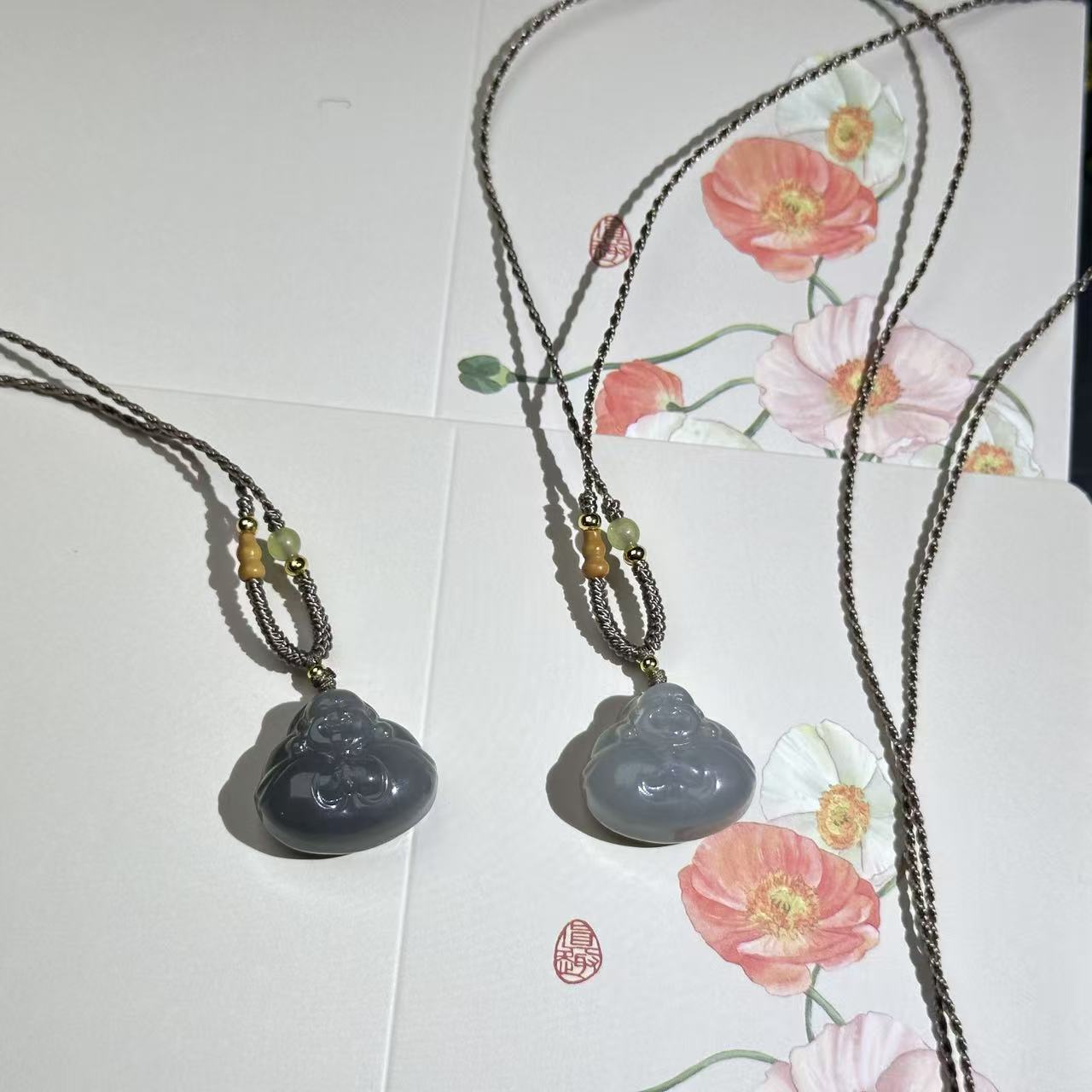 【X74】和田玉冰烟紫抱抱佛多样性发其一