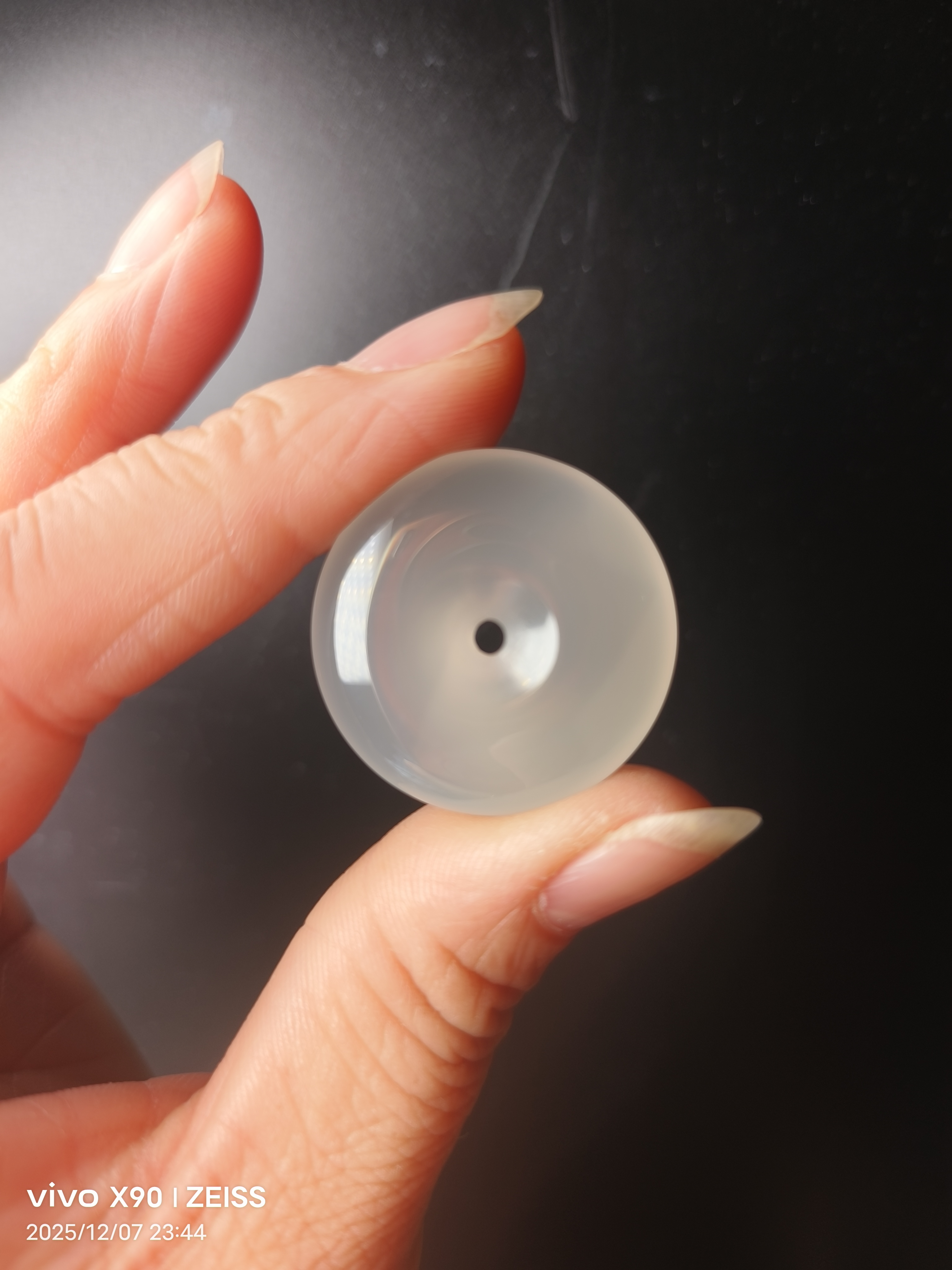 00105北红天然玛瑙平安扣男女款挂件28m7.5mm