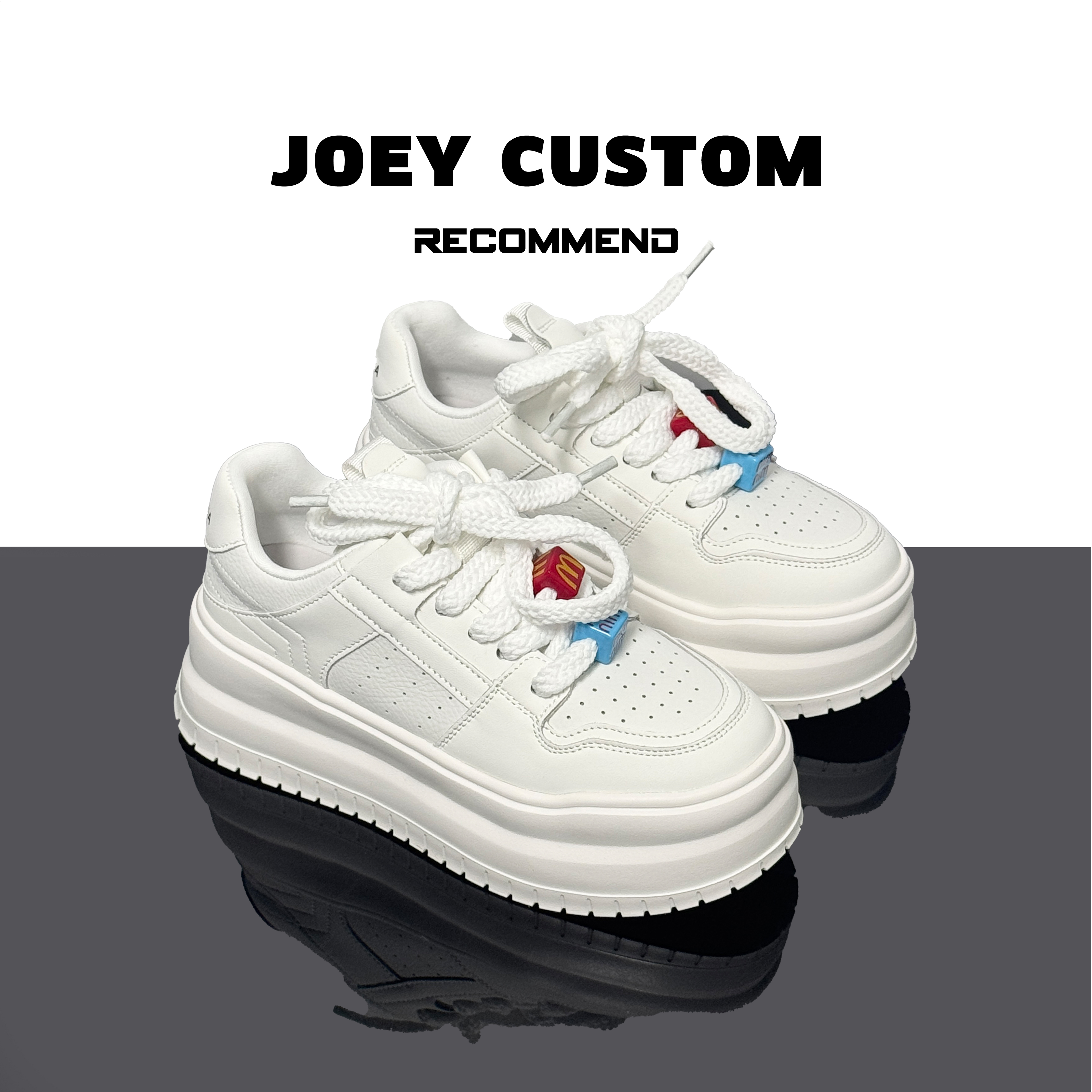 JOEY | 2025春款个性潮流厚底小白鞋女款低帮板鞋休闲鞋  51652
