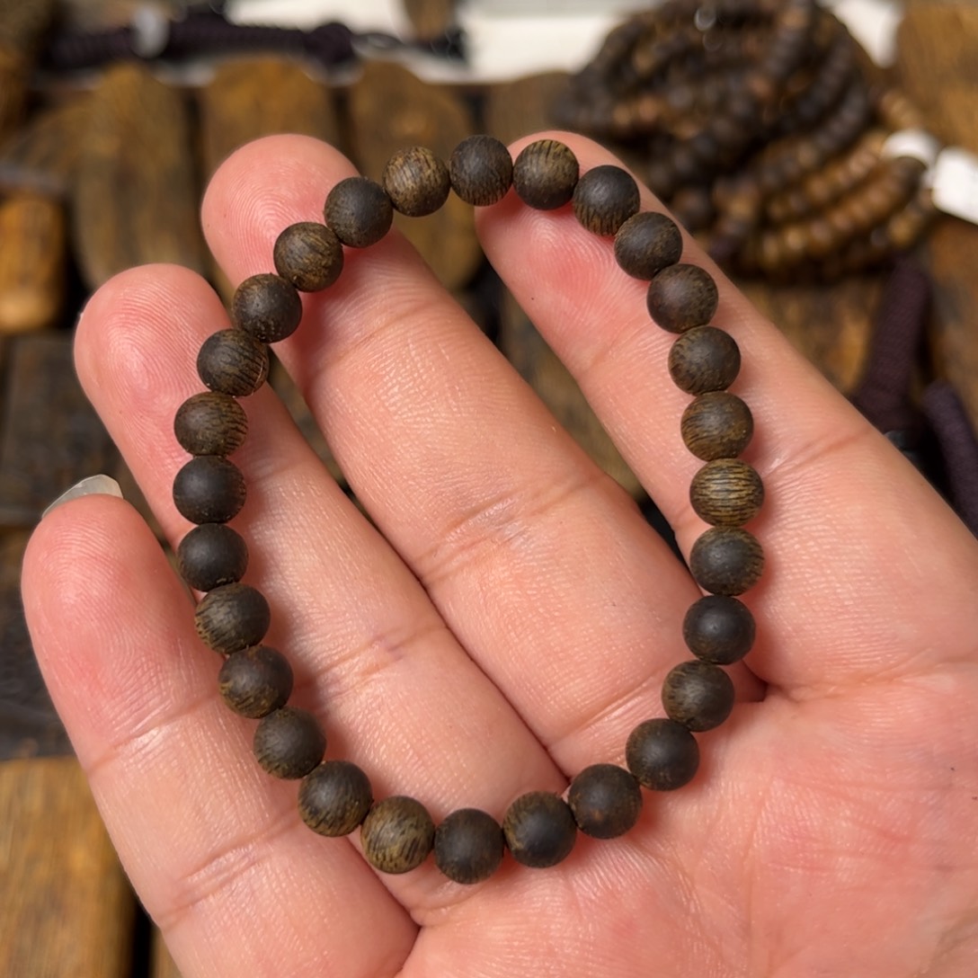 沉香手串@****?奇楠沉香卡6沉水圆珠单圈手串一条