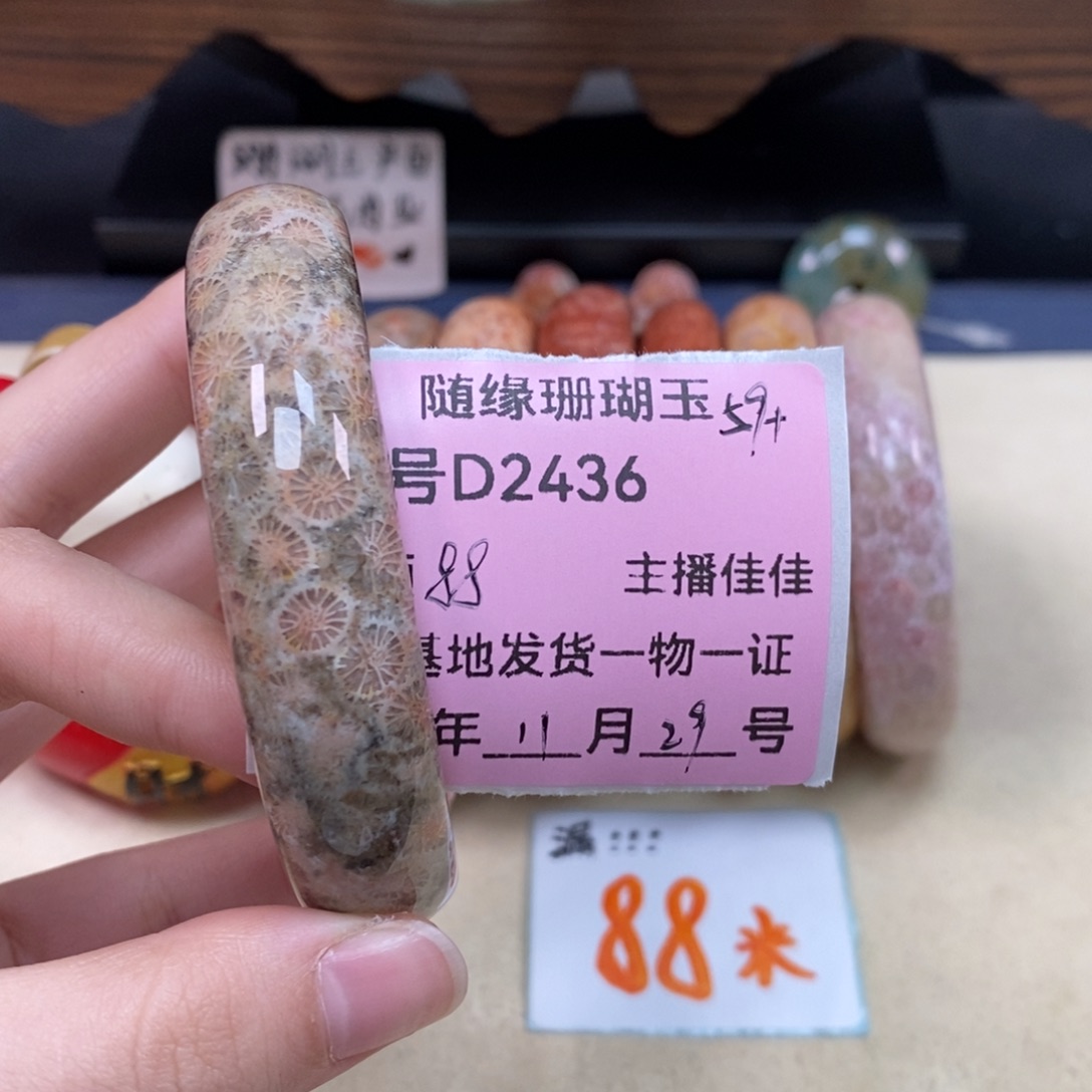 未镶嵌D2436硅化珊瑚（珊瑚玉）凯*粒