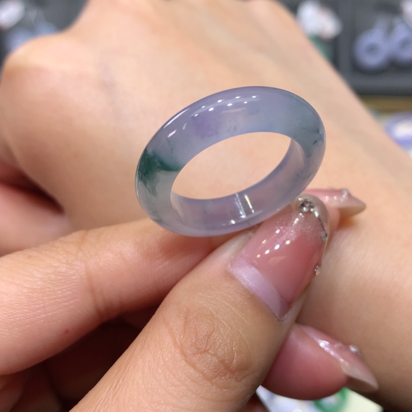 【闪购商品】翡翠戒指未镶嵌20号冰紫飘花