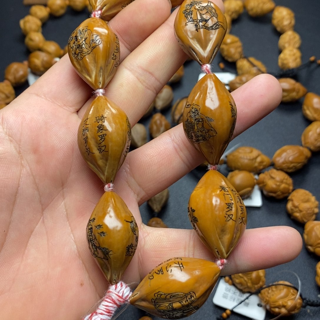 橄榄核手串/手链线雕十八罗汉