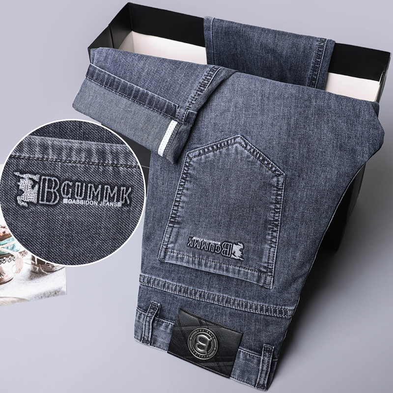 2025秋冬新款宽松直筒牛仔裤男春秋季男裤夏季浅蓝色水洗裤子休闲