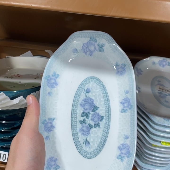 碗084号3个装10英寸青花瓷鱼盘