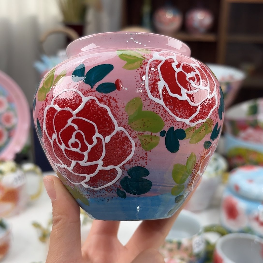 瓷片景德镇手绘高温釉下彩陶瓷茶具