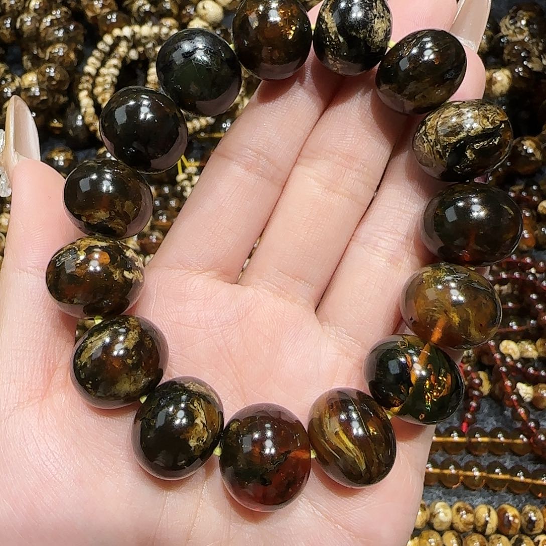 琥珀耳饰未镶嵌钢***工抚顺琥珀