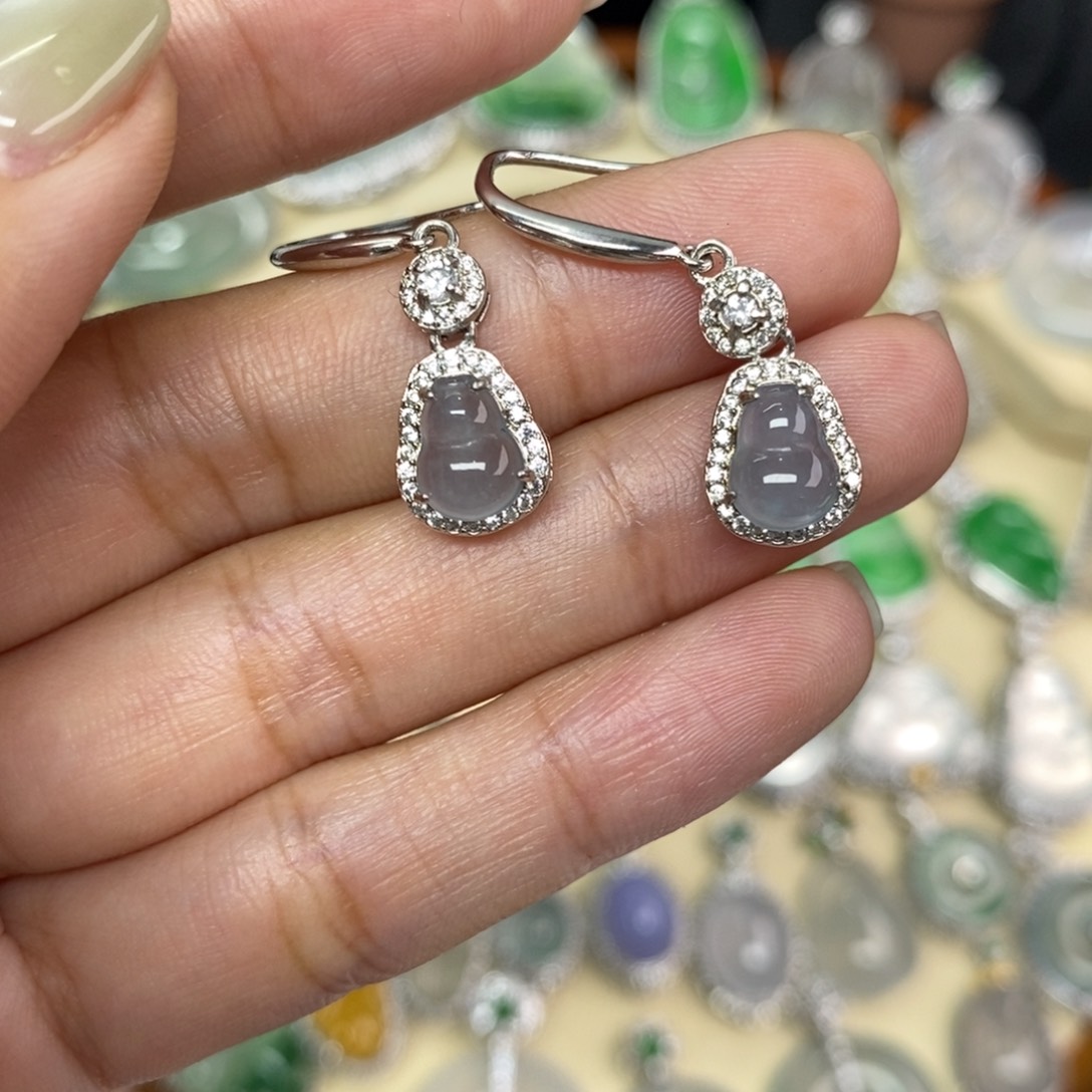 翡翠颈饰银S925镶嵌A货翡翠