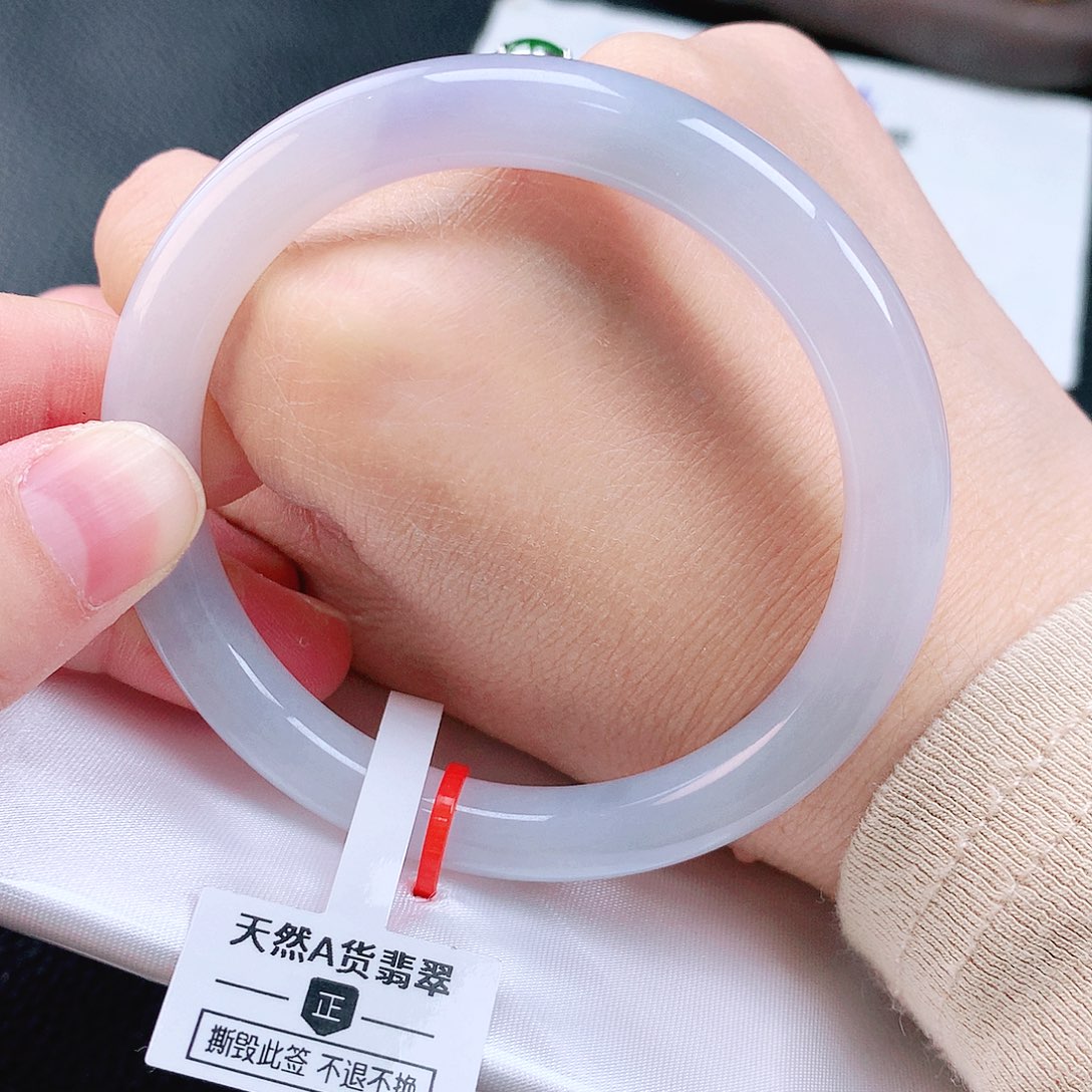 未镶嵌手镯（圆镯）翡翠54冰紫