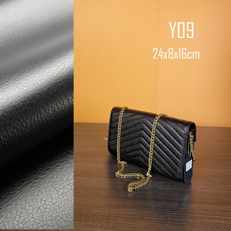 LS-YOUGF高级感黑色真皮女包Y09