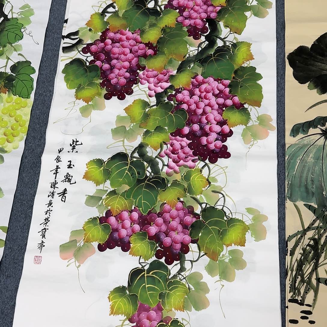 国画尺寸70X138手绘作品