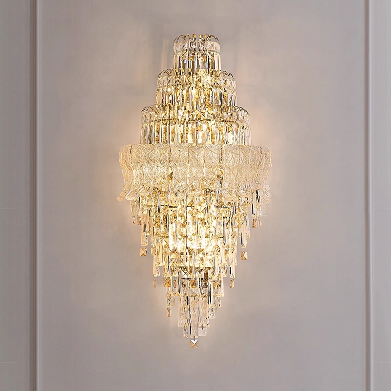 轻奢水晶壁灯高级感客厅背景墙灯卧室床头灯别墅餐厅创意豪华灯饰