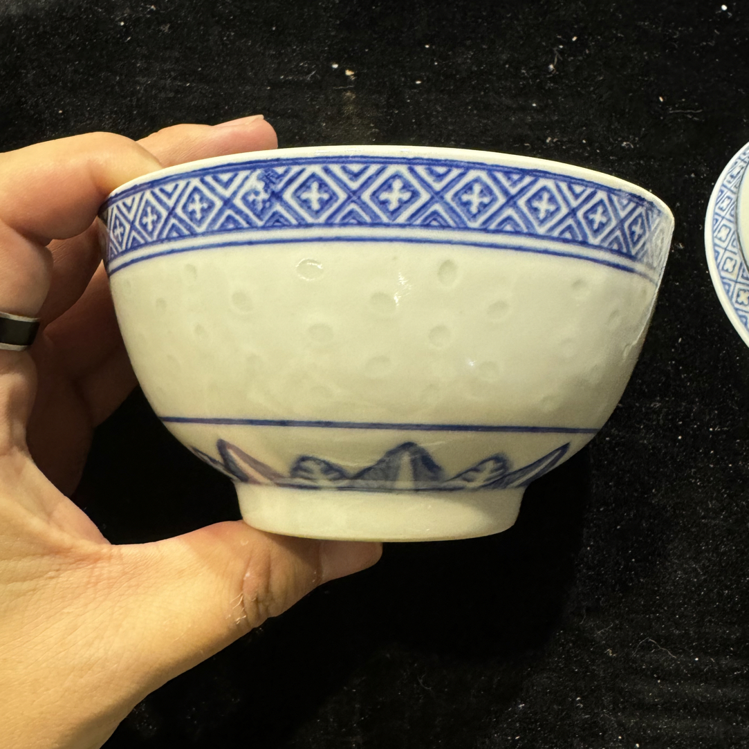 景德镇青花玲珑碗11公分，福利品，随机发货