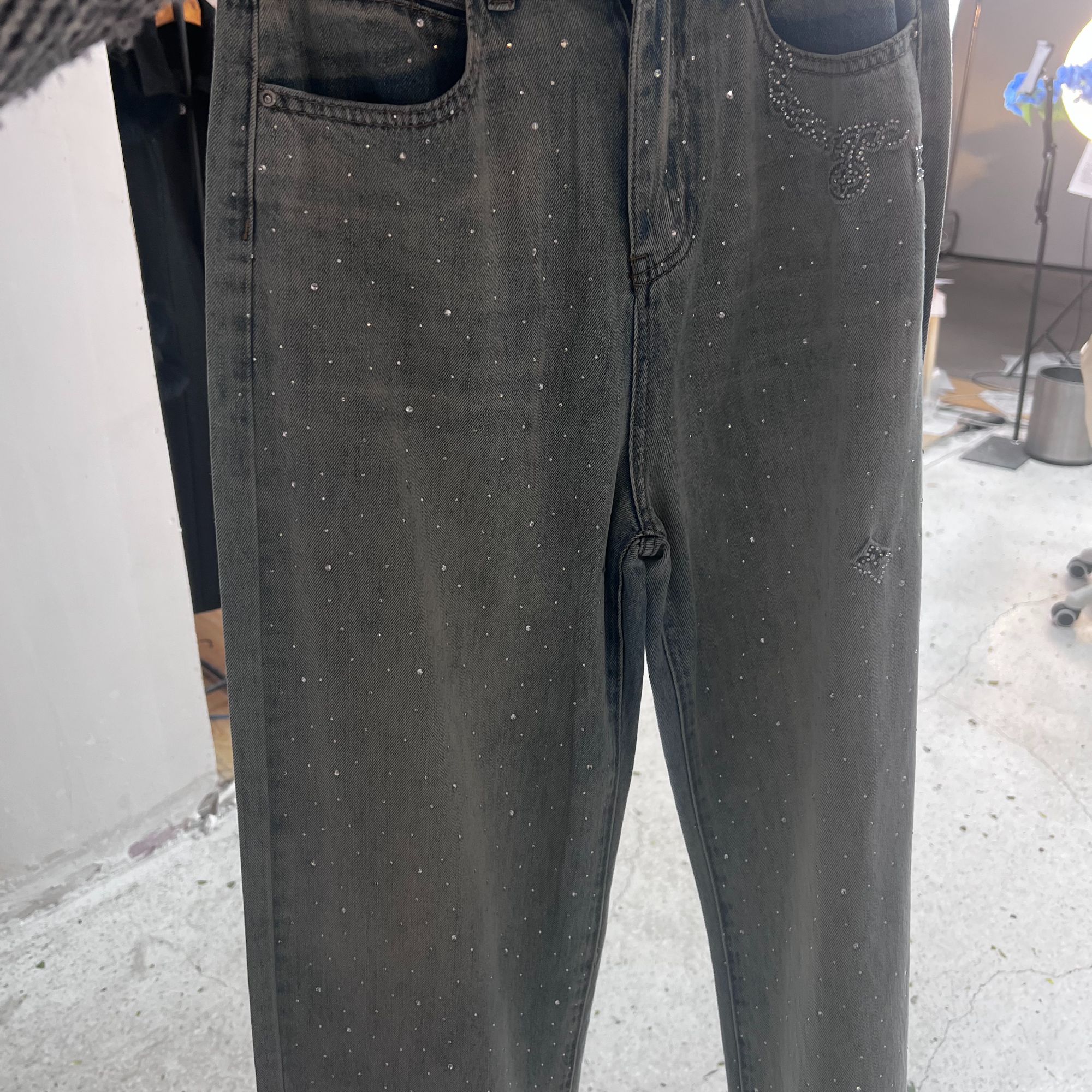 89720烫钻牛仔阔腿裤813806