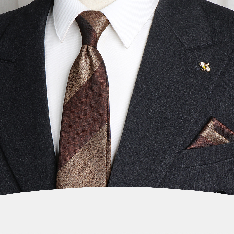 经典英伦条纹领带男免打结正装高端商务手打西装结婚拉链新郎懒人