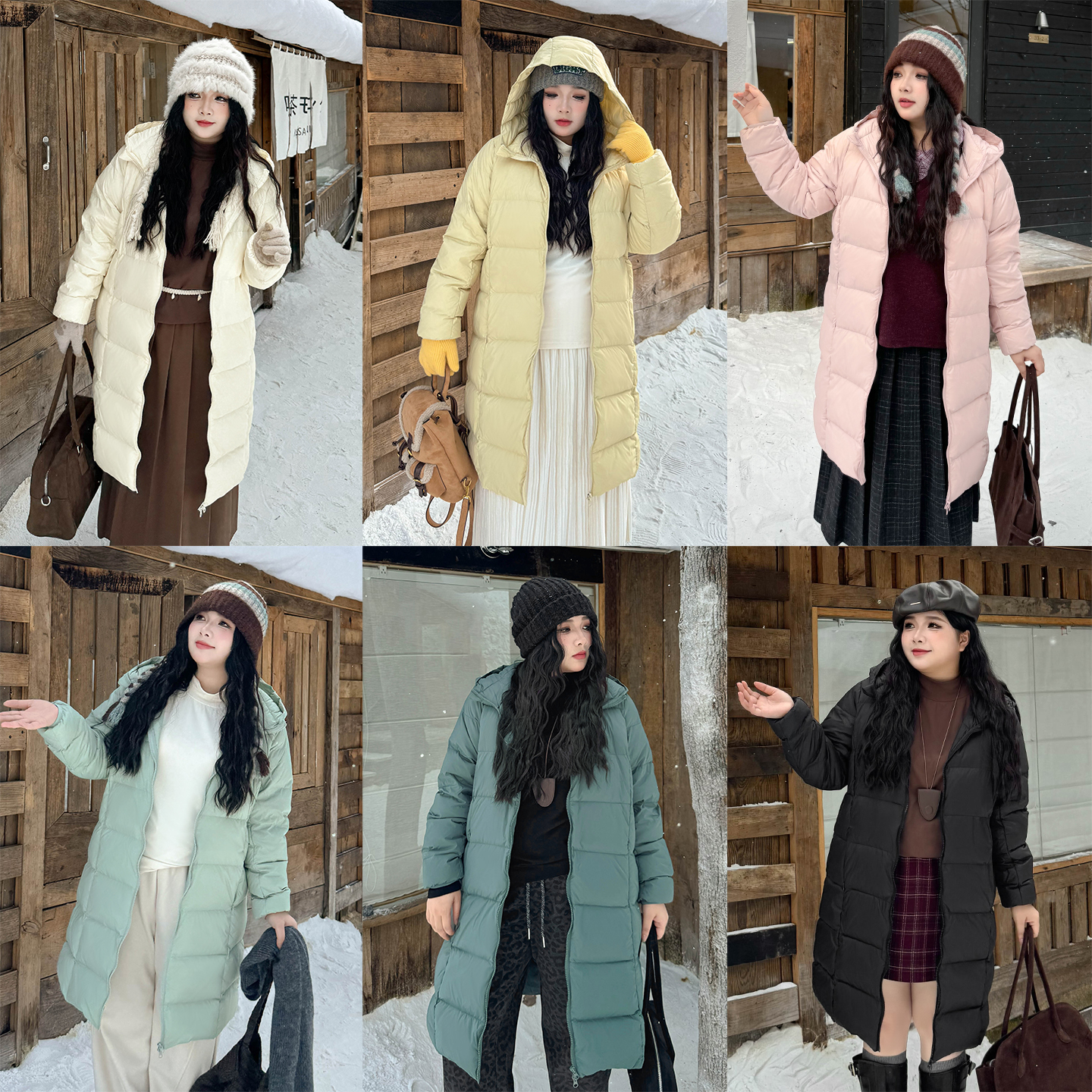 A1851大码女装【轻暖小欧包羽绒服】冬季保暖90白鸭绒长款羽绒外套