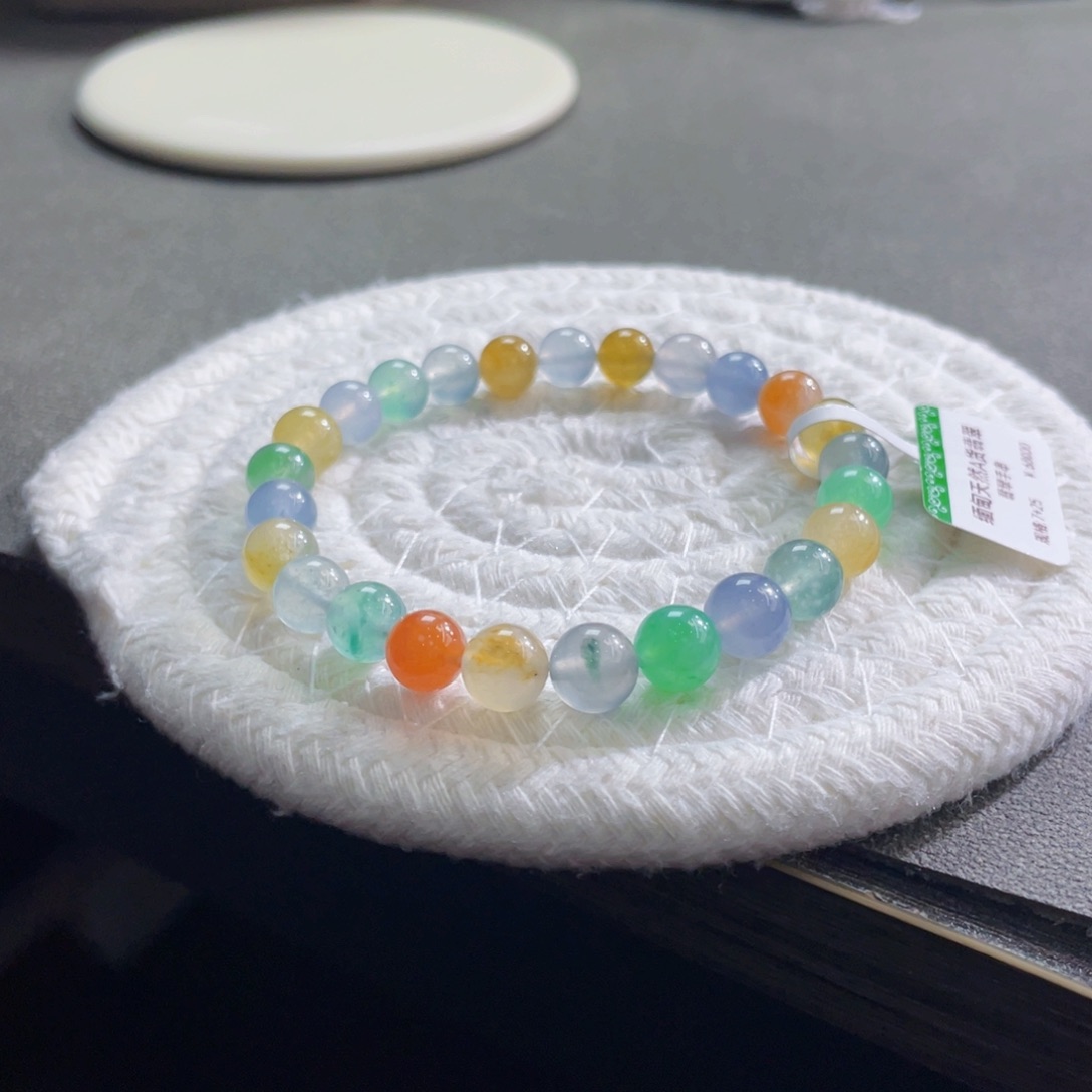 未镶嵌手链翡翠高冰彩虹卡6.7-7.7