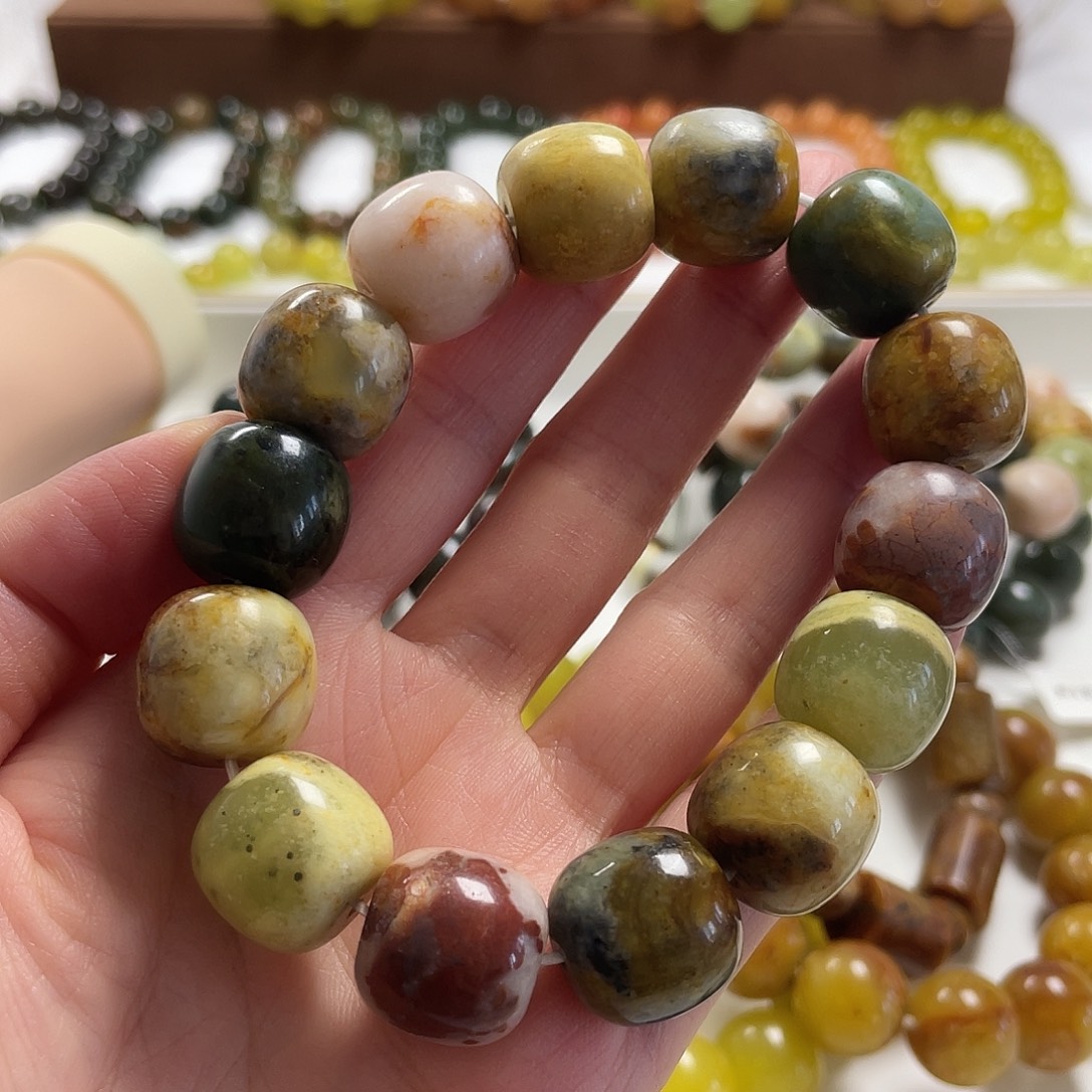 蛇纹石玉未镶嵌手链