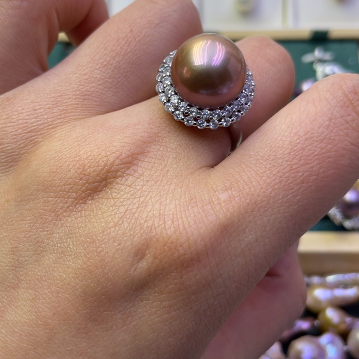 淡水珍珠戒指合金
